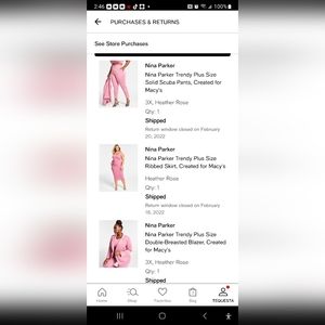 Nina Parker 4 piece suit, pants jacket, skirt and top